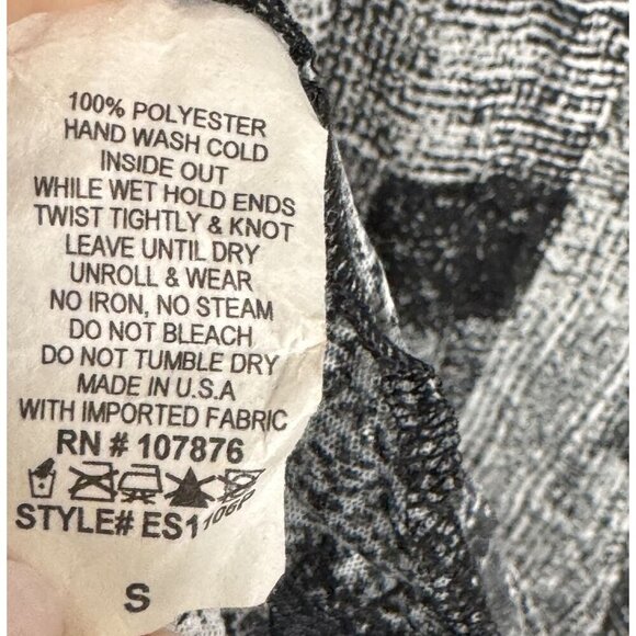 Comfy USA long cardigan duster Black white print mesh size small 3/4 sleeves - Picture 6 of 7